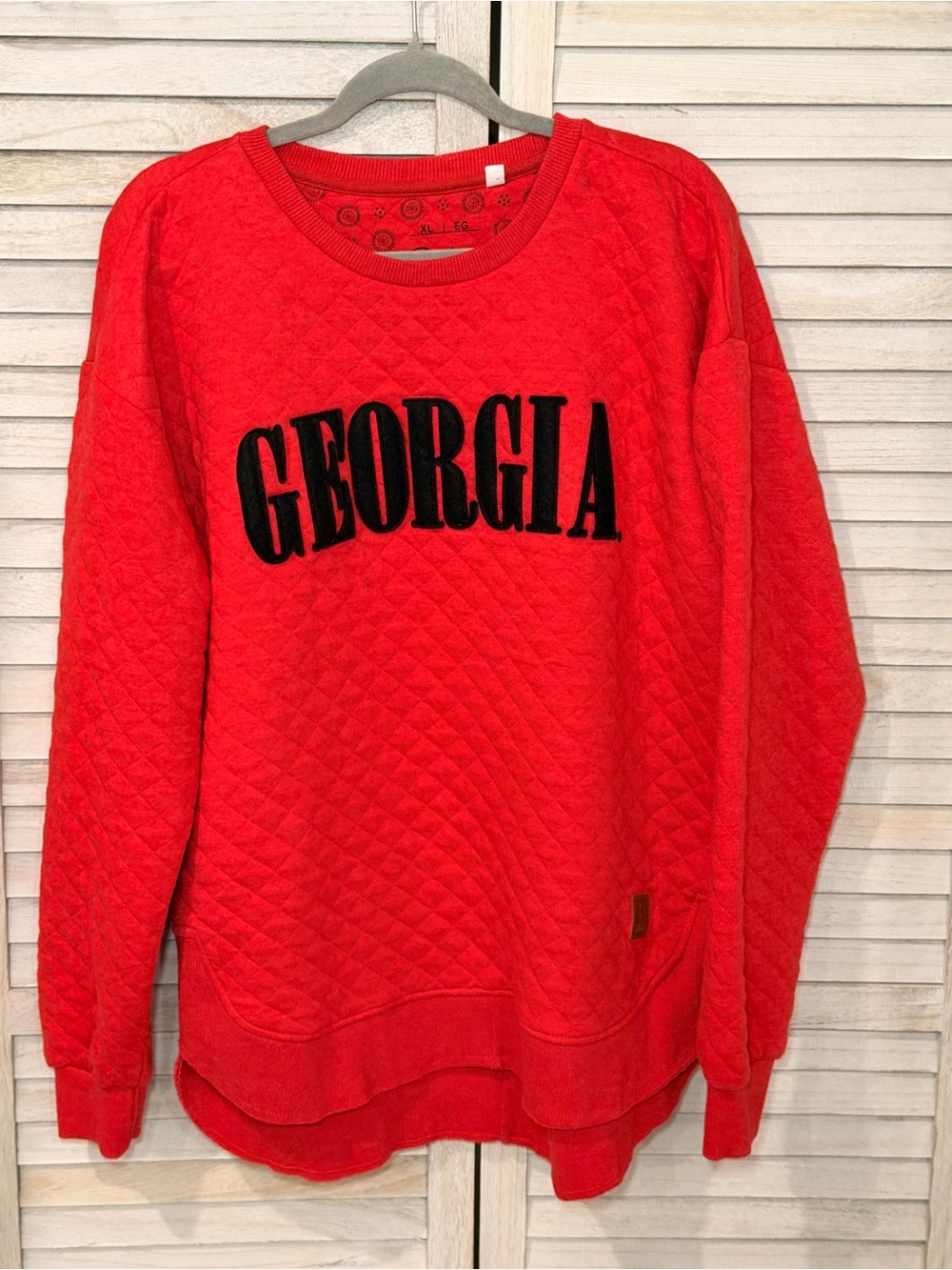 Georgia Pressbox Quilted Crewneck Sweater XL